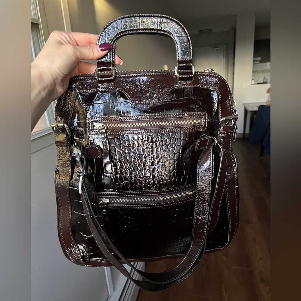 Danier Brown Patent Genuine Leather